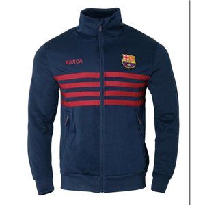 FC Barcelona Full Zip Logo Track Jacket - Navy Blue Size Small